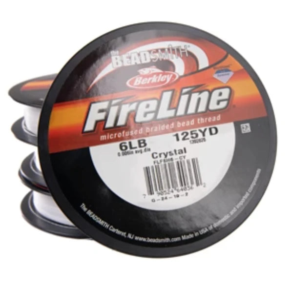 6lb Crystal Clear FireLine Braided Beading Thread- 125 yard stool, Basics Thread