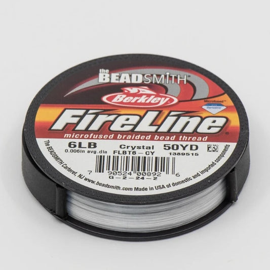 6lb Crystal Clear FireLine Braided Beading Thread- 50 yard stool, Basics Thread