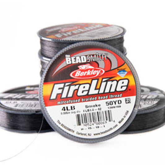 4lb Smoke FireLine Braided Beading Thread- 50 yard stool, Basics Thread