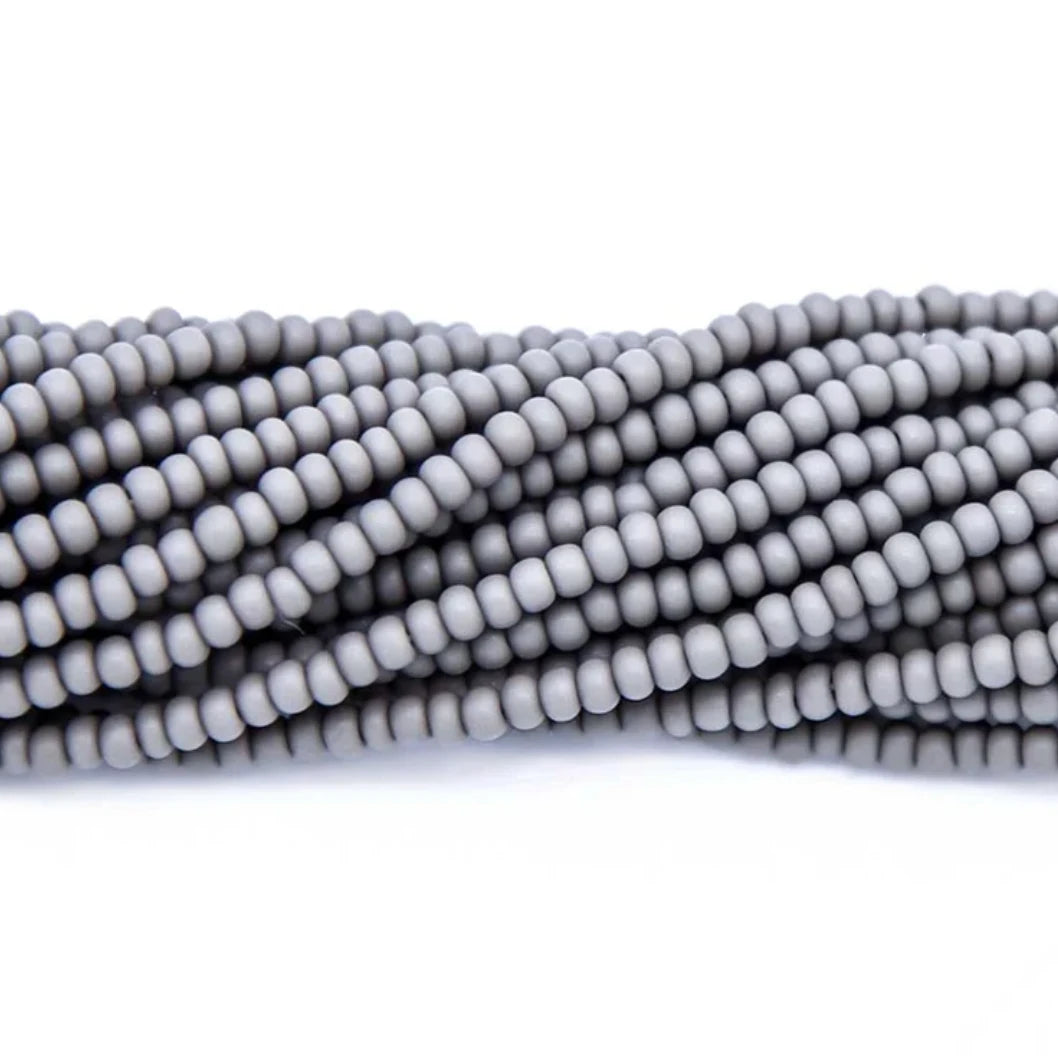 11/0 Grey Matte Preciosa Seed Beads *Hank 11SB105-M 11/0 Preciosa Seed Beads