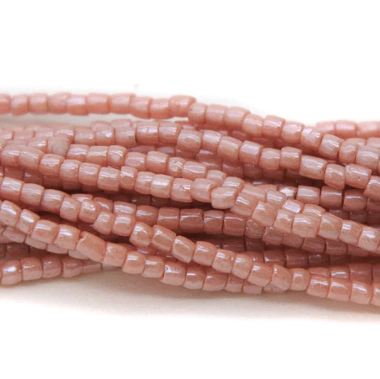 3 Cut 12/0 Beads Dusty Rose Terra Opaque *Hank Tri-Cut Beads Preciosa