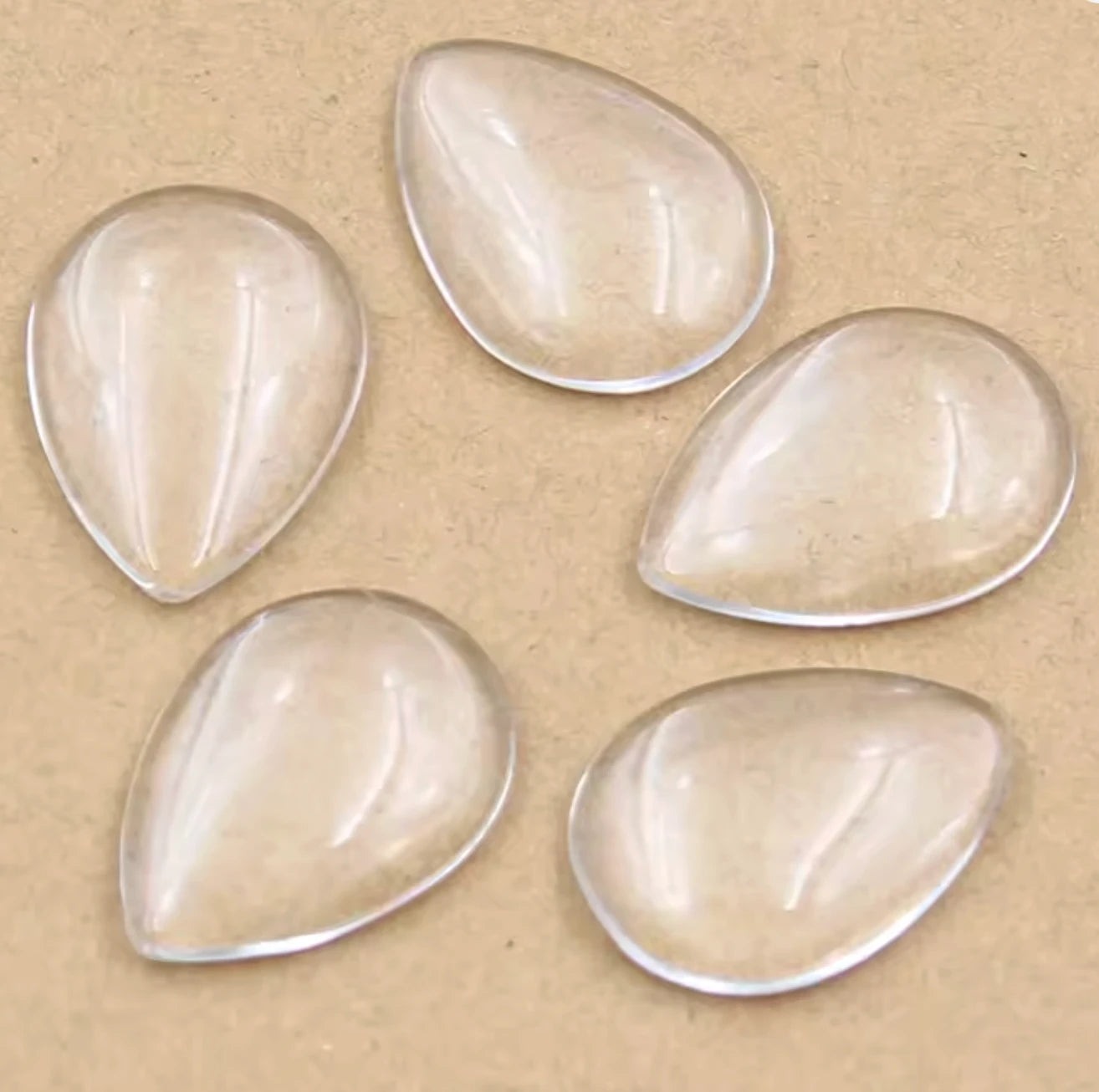 15*25mm "Make your own gems" Teardrop Dome, Glue on, Resin Gems  (Sold in pairs) Resin Gems