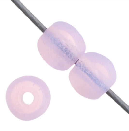 4mm Light Pink Matte Pearl Round Beads, Strung 8"