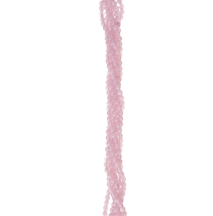4mm Light Pink Matte Pearl Round Beads, Strung 8"