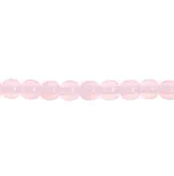 4mm Light Pink Matte Pearl Round Beads, Strung 8"