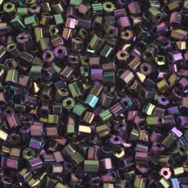 10/0 2-Cut Beads, Opaque Metallic Purple Iris AB Preciosa Ornela Two Cut Beads