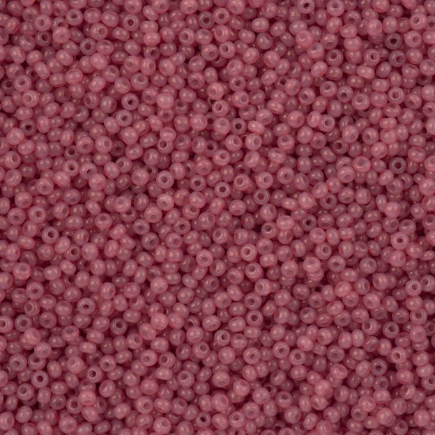 11/0 Alabaster Dark Pink Solgel, Preciosa Seed Beads 22g 11/0 Preciosa Seed Beads