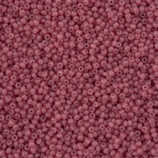 11/0 Alabaster Dark Pink Solgel, Preciosa Seed Beads 22g 11/0 Preciosa Seed Beads