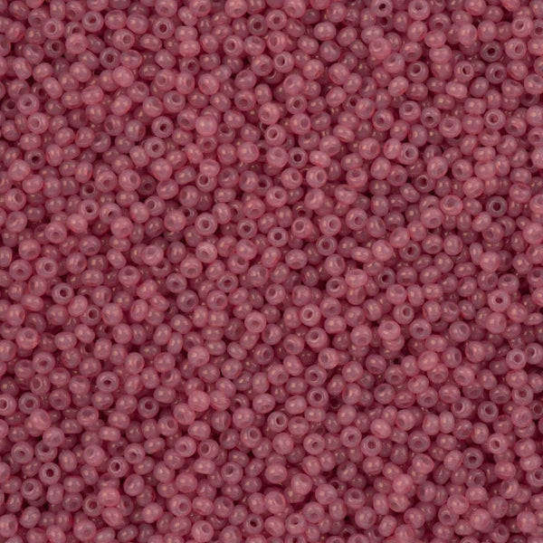 11/0 Alabaster Dark Pink Solgel, Preciosa Seed Beads 22g 11/0 Preciosa Seed Beads