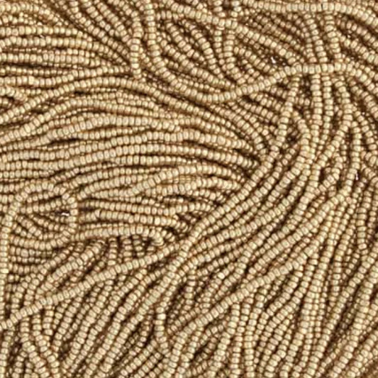 13/0 Czech Seed Bead- Metallic Gold Terra Strung, 13g *Short Hank Preciosa Ornela