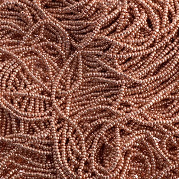 13/0 Czech Seed Bead-  Metallic Salmon Terra Strung, 13g *Short Hank Preciosa Ornela