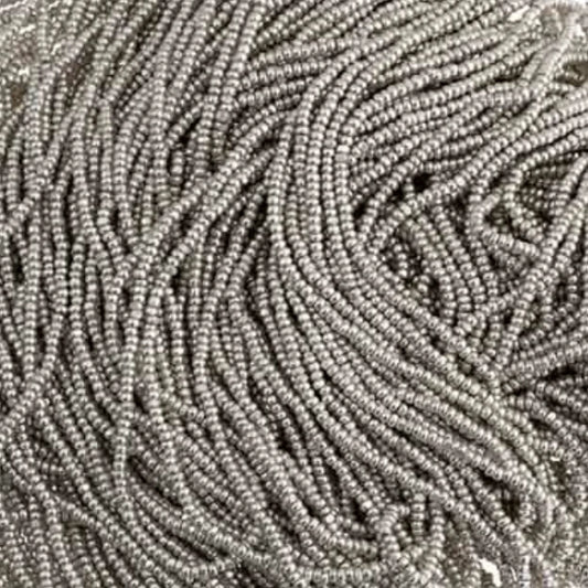 13/0 Czech Seed Bead- Metallic Silver Terra Strung, 13g *Short Hank Preciosa Ornela