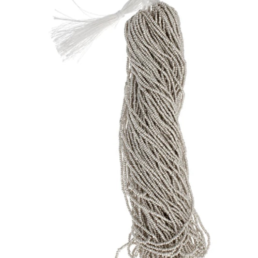 13/0 Czech Seed Bead- Metallic Silver Terra Strung, 13g *Short Hank Preciosa Ornela