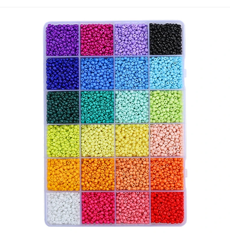 Vivid Rainbow Bead Box - 24 Colors Glass Seed Beads 8/0 - 300g, Promotions Sundaylace Creations & Bling