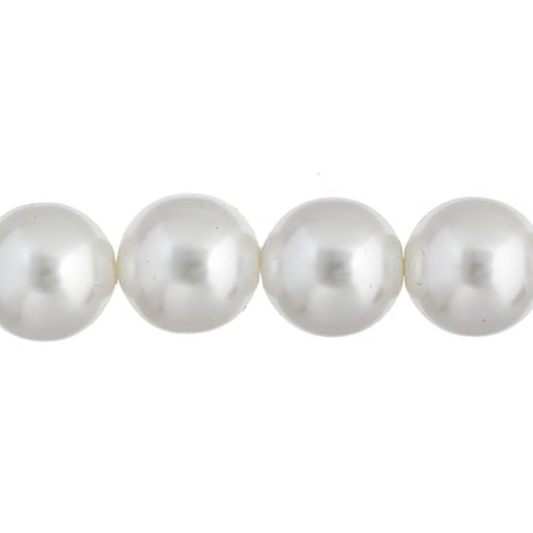 8mm White Pearl Round Bead, 30 pcs, 8" strung (22pcs) Sundaylace Creations & Bling
