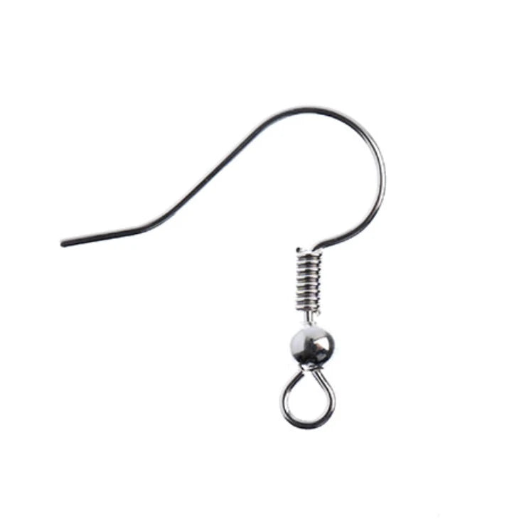 Silver (Brass/Tin) Colour Earring Fish Hook 100pcs, Basics Sundaylace Creations & Bling