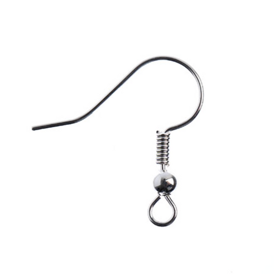 Silver (Brass/Tin) Colour Earring Fish Hook 100pcs, Basics Sundaylace Creations & Bling