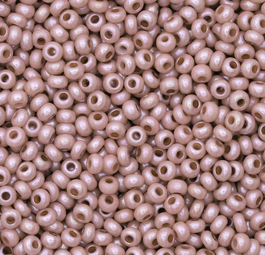 10/0 Opaque Luster Pink Dyed Chalk White, Preciosa Seed Beads 22g 10/0 Preciosa Seed Beads