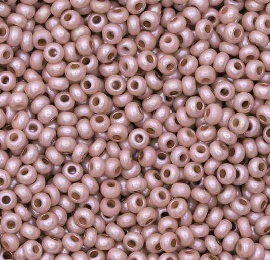 10/0 Opaque Luster Pink Dyed Chalk White, Preciosa Seed Beads 22g 10/0 Preciosa Seed Beads
