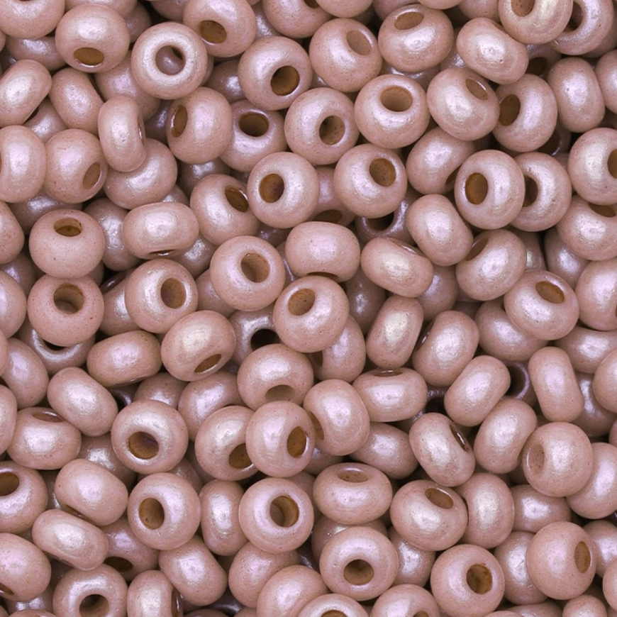 10/0 Opaque Luster Pink Dyed Chalk White, Preciosa Seed Beads 22g 10/0 Preciosa Seed Beads