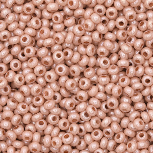 10/0 Opaque Luster Peach Rose Terra Chalk Dyed Solgel, Preciosa Seed Beads 22g 10/0 Preciosa Seed Beads