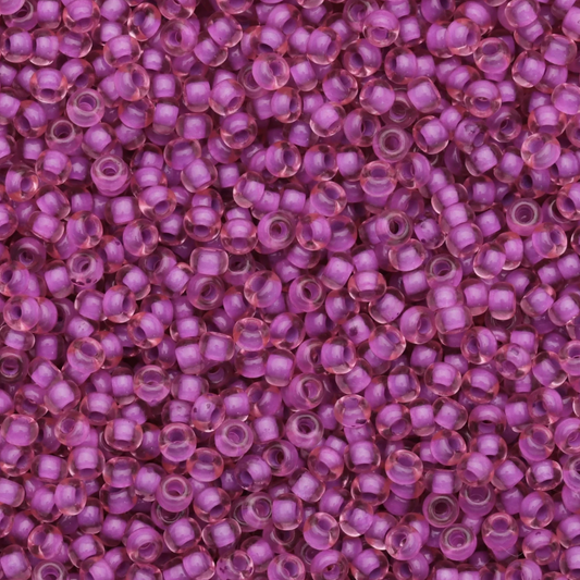 10/0 Violet-Pink Colour lined Dyed Terra , Preciosa Seed Beads 22g 10/0 Preciosa Seed Beads
