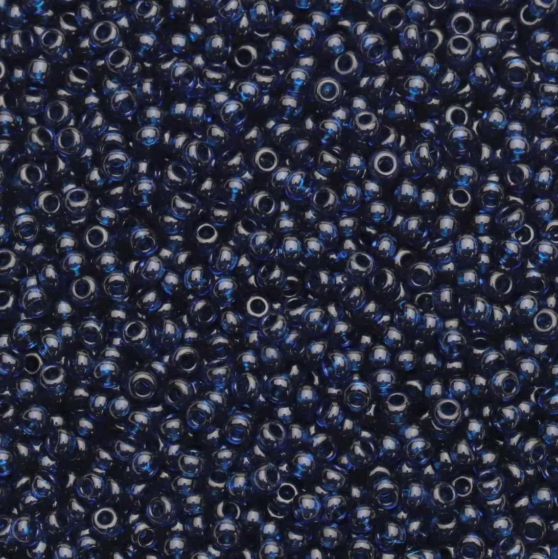 10/0 Montana Blue Transparent, Preciosa Seed Beads 22g 10/0 Preciosa Seed Beads