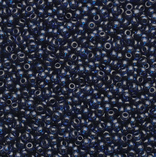 10/0 Montana Blue Transparent, Preciosa Seed Beads 22g 10/0 Preciosa Seed Beads