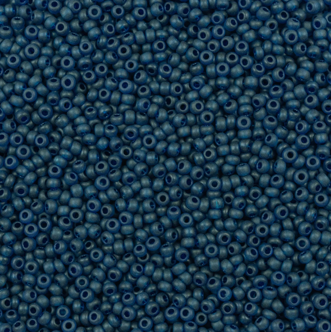 10/0 Montana Blue MATTE Transparent, Preciosa Seed Beads 22g 10/0 Preciosa Seed Beads