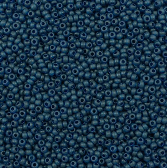 10/0 Montana Blue MATTE Transparent, Preciosa Seed Beads 22g 10/0 Preciosa Seed Beads