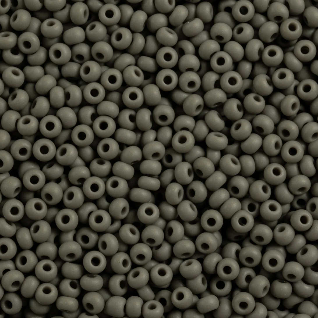 10/0 Matte Grey Opaque, Preciosa Seed Beads 22g 10/0 Preciosa Seed Beads