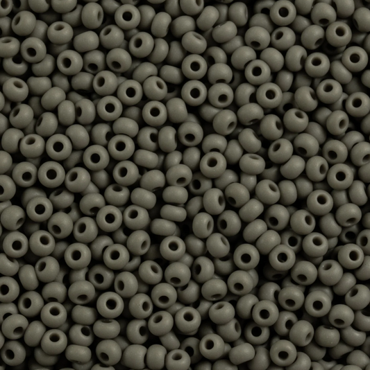 10/0 Matte Grey Opaque, Preciosa Seed Beads 22g 10/0 Preciosa Seed Beads