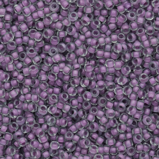 10/0 Purple/Pale Green Colour lined Dyed Terra, Preciosa Seed Beads 22g 10/0 Preciosa Seed Beads