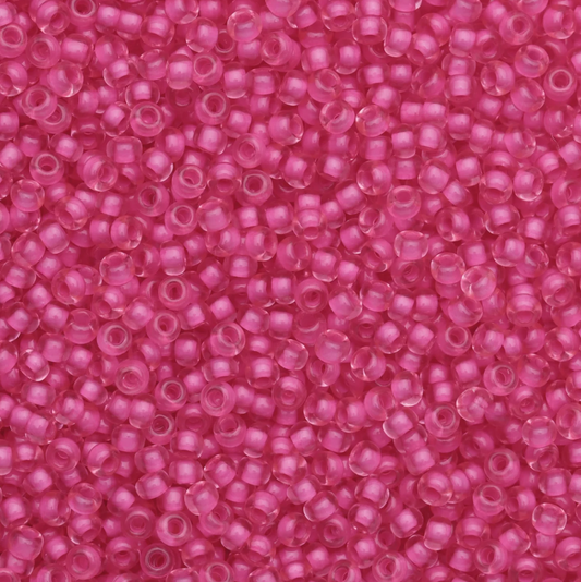 10/0 Pink/Dark Pink Colour lined Dyed Terra, Preciosa Seed Beads 22g 10/0 Preciosa Seed Beads