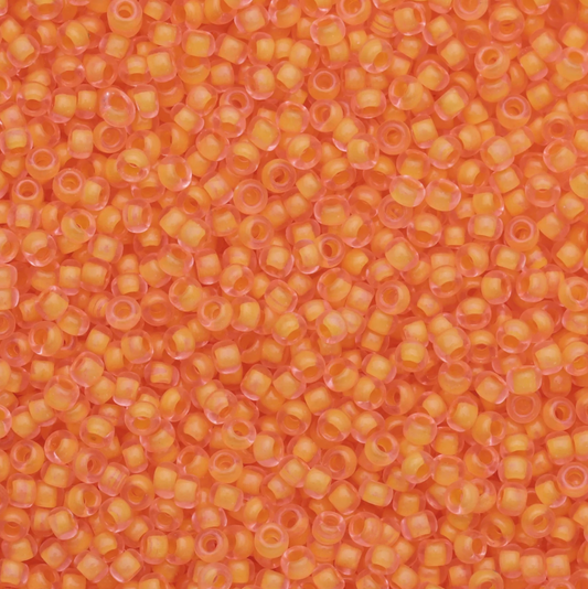 10/0 Orange/Yellow Colour lined Dyed Terra, Preciosa Seed Beads 22g 10/0 Preciosa Seed Beads