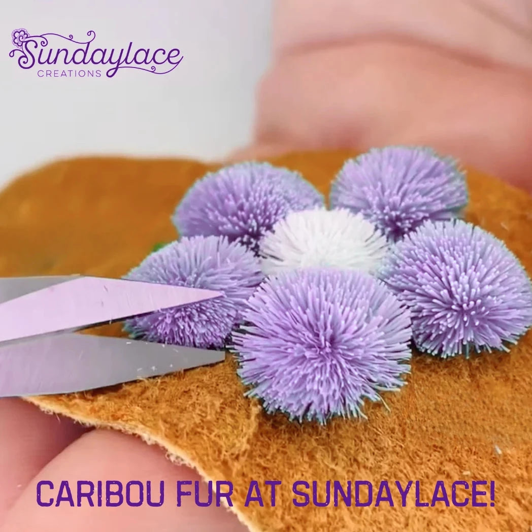 Dyed Natural Caribou Fur 1×3 inch Strip for Tufting! Caribou Fur