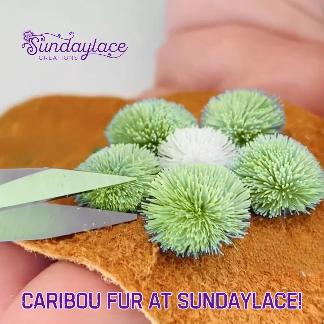 Dyed Natural Caribou Fur 1×3 inch Strip for Tufting! Caribou Fur