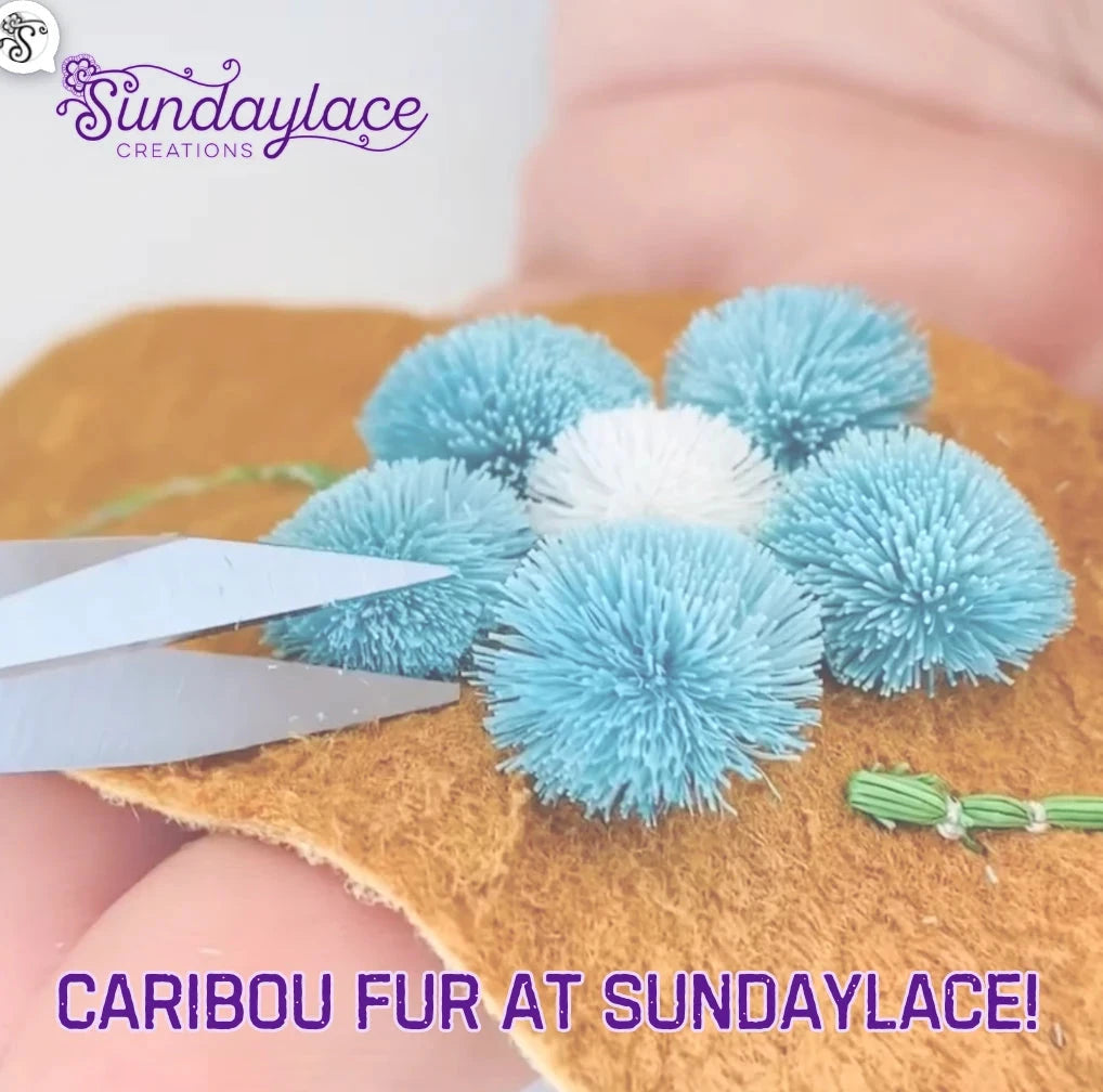 Dyed Natural Caribou Fur 1×3 inch Strip for Tufting! Caribou Fur