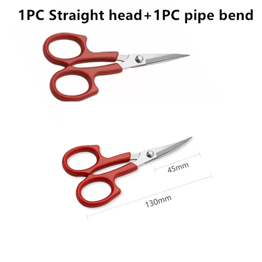 5.5" Bent Head & Straight Head Embroidery Scissors perfect for Tufting, 2 Mini Beading Scissors, Basics Plastic Rhinestone Banding Rope