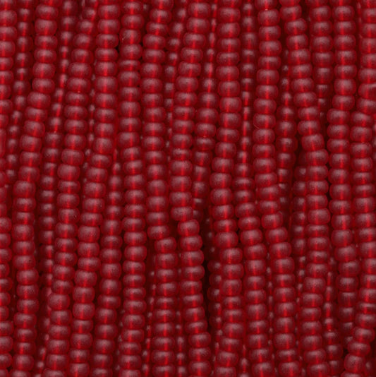 10/0 Dark Red Matte Transparent, Preciosa Seed Beads 22g*