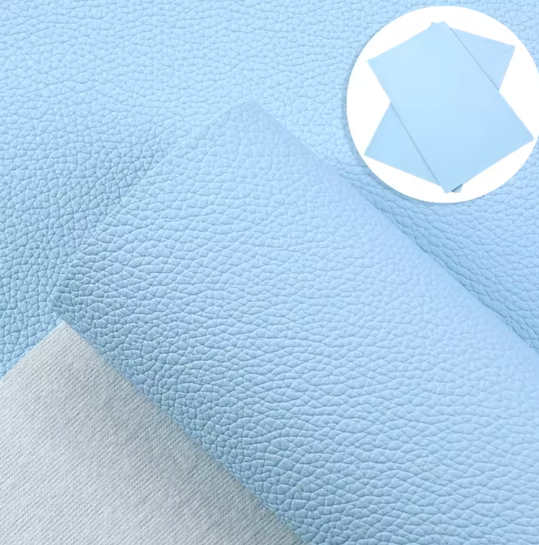 20*33cm Pastel Blue Leather Texture, Long Leatherette Sheet Basics Leatherette