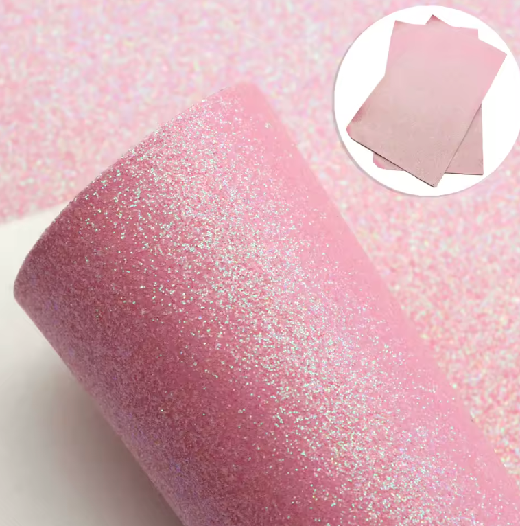 20*30cm Glitter Pink AB, Glitter Leatherette Sheet Leatherette