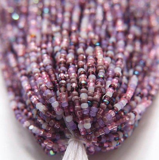 11/0 Charlotte Cut Seed Bead - "Sundaylace" Lilac Purple Pink Mix