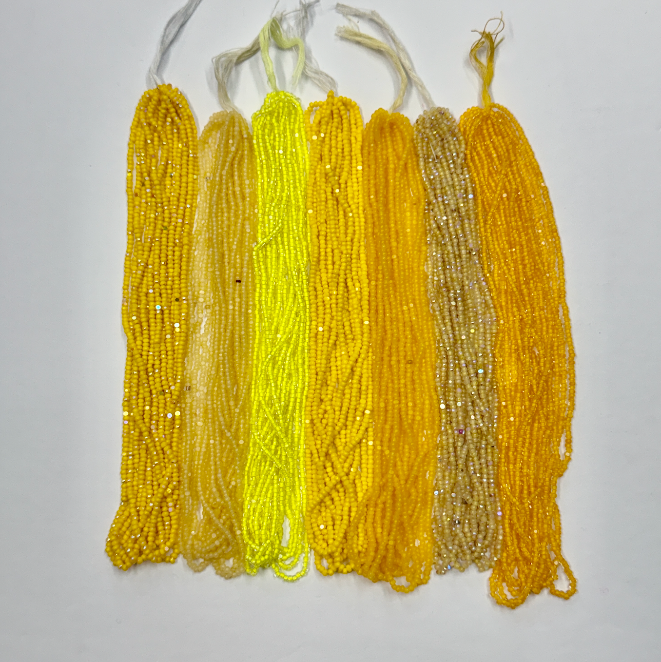 "Sunshine ☀️ Yellow" 7 x Charlotte 10g Hank Set, Promotions India Sheen Charlotte Cut Seedbeads