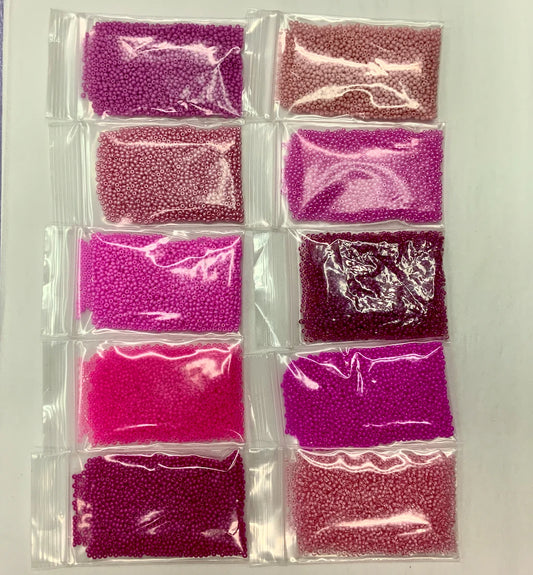 "Blooming Pink Petals" 10 x 10/0 Preciosa Seed Beads Bundle, Promotions