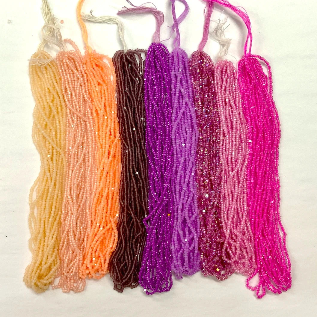"Orchid Peach Bloom" 9 x 11/0 Charlotte India Bead Hank (10g) Bundle, Promotions India Sheen Charlotte Cut Seedbeads