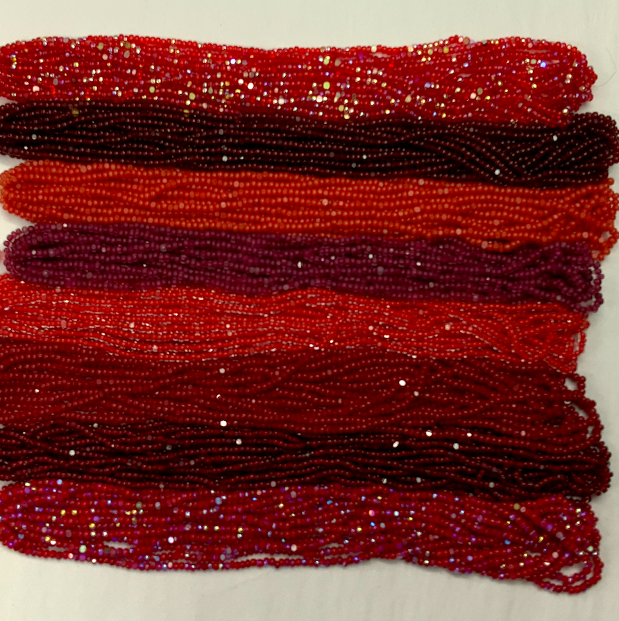 "Red Crimson" ❤️🔥8 x 11/0 Charlotte India Bead Hank (10g) Bundle, Bundle Promotions India Sheen Charlotte Cut Seedbeads