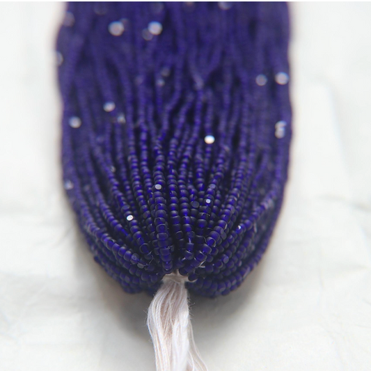 11/0 Charlotte Cut  Seed Bead- Matte Royal Blue Transparent  *10g Hank* India Sheen Charlotte Cut Seedbeads
