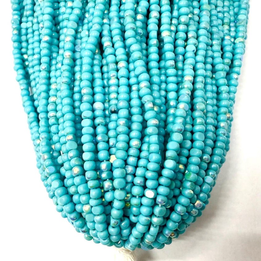 11/0 Charlotte Cut  Seed Bead- Patina Turquoise Green Blue Aurore Boreale   *10g LOOSE* India Sheen Charlotte Cut Seedbeads