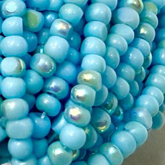 11/0 Charlotte Cut  Seed Bead- Patina Turquoise Light Blue Aurore Boreale   *10g LOOSE* (Copy) India Sheen Charlotte Cut Seedbeads